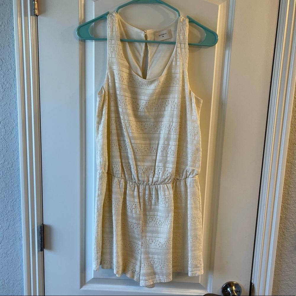 Cream lace romper